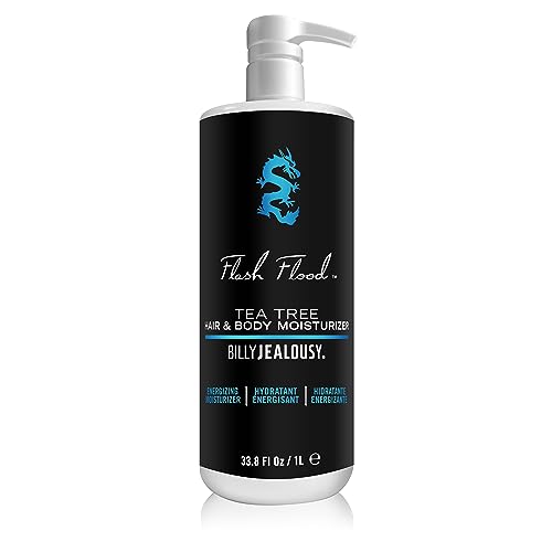 Billy Jealousy Flash Flood Tea Tree Hair & Body Moisturizer Ideal for All Hair & Skin Types with Tea Tree, Lavender and Peppermint, 33.8 Fl Oz