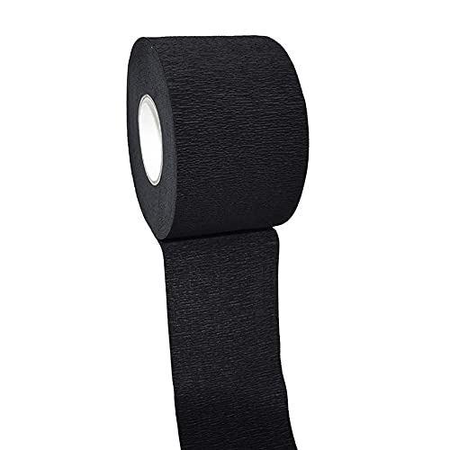 QUUPY 1 Roll/100Pcs Disposable Barber Neck Strips, 2.6 Inch Wide x 13.7 Inch Long, Stretches Up to 21.5 Inch, Soft, Absorbent Paper, Adhesive Closure, Multi-use for Haircut, Styling, Coloring & More