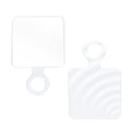 Funerom Square Hand Mirror with Handle for Women, White, 9 x 5.9 Inches - Travel-friendly Vanity Accessory
