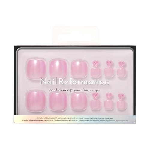 Velvet Peony Short Square Press On Toenails - Nail Reformation Fake Toe Nails