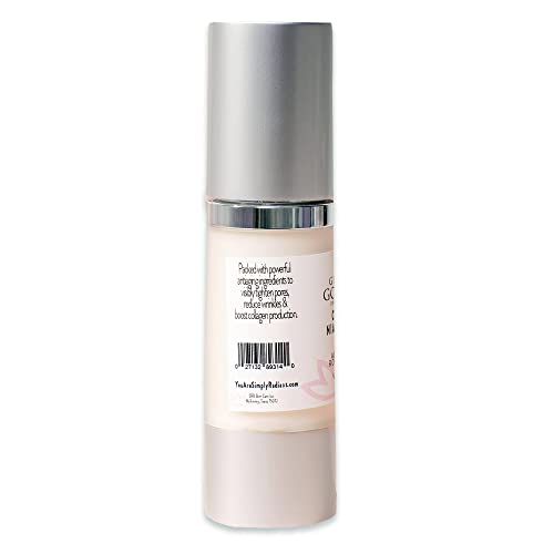 Glimmer Goddess Organic Anti-Aging Serum with Niacinamide Vitamin B3, Tightens Pores, Reduces Wrinkles with 5% Niacinamide: A Miracle for Your Skin, 1 oz