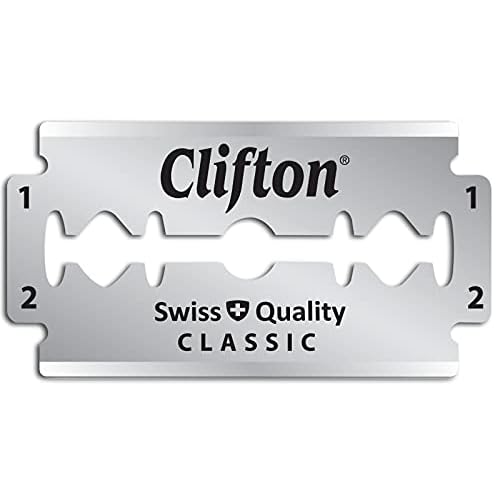 100 Clifton Classic Double Edge Razor Blades For Safety Razor - Men¢¥s Safety Razor Blades For Shaving For Men For A Smooth And Clean Shave (1 Year Supply)