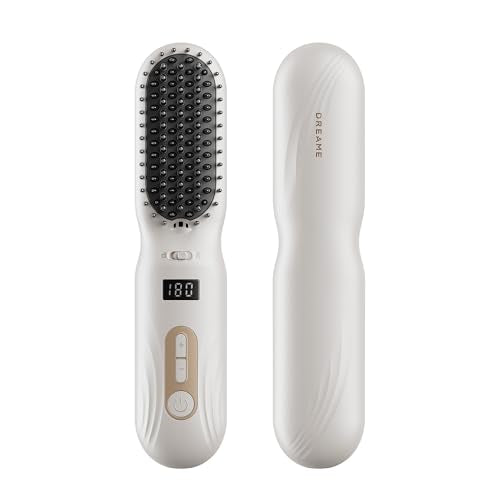Dreame Cordless Hair Straightener Brush, Ionic Straightening Comb