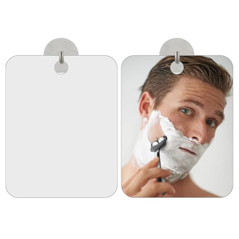 2 Pack Fogless Shower Mirror for Shaving, 6.7x5.1in