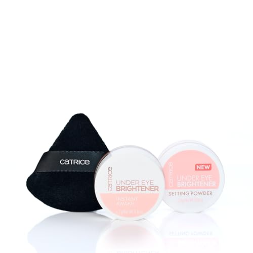 Catrice Under Eye Brightener & Setting Powder Set with Powder Puffs