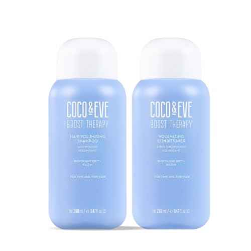 Coco & Eve Boost Therapy Hair Volumizing Shampoo & Conditioner Bundle Set. With Biotin to Target Fine, Thinning Hair. For Thickening, Nourishing, and Improving Volume, Density & Shine. (18.94 Fl Oz)
