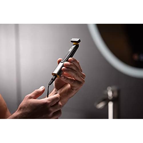 MicroTouch SOLO Titanium, Rechargeable Beard & Body Razor that Trims, Edges, Shaves, and Grooms