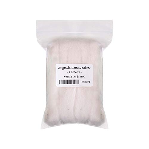 Japanese Organic Cotton Sliver - 100% Unbleached, 13 Ft (Made in Japan)