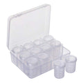 Segbeauty Clear Gem Organizer Box with 12 Compartment Jars