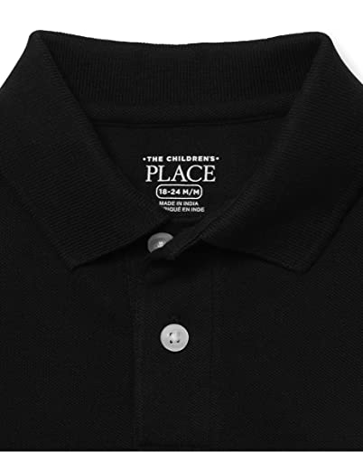 The Children's Place Baby Boys and Toddler Boys Short Sleeve Pique Polo, Black, 9-12 MONTHS