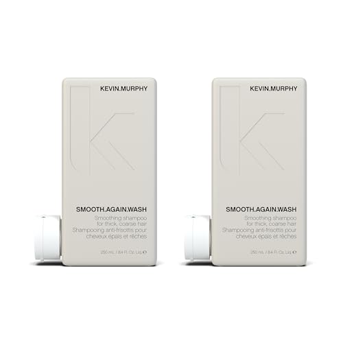 KEVIN.MURPHY SMOOTH.AGAIN WASH - Frizz Control Shampoo - For Thick, Coarse & Unruly Hair - Moisturising Shampoo for Hair Hydration - Sulphate & Paraben Free - 250 mL / 8.4 fl oz (Pack of 2)
