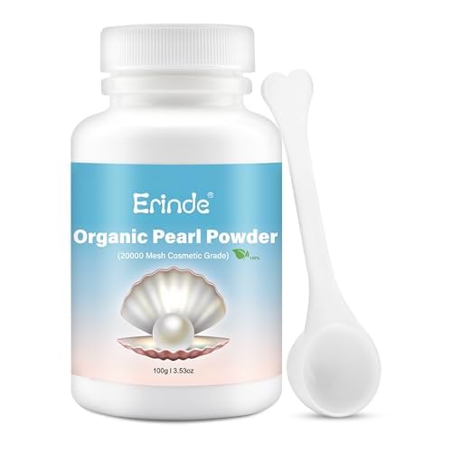 Erinde Freshwater Pearl Powder Organic, 100g 100% Natural Pearl Powder for DIY Face Mask Cream Serums Lotion, Deep Cleansing, Pore-Shrinking, Anti-Aging Facial Mask