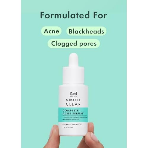Rael Serum for Face ? Miracle Clear Serum with Salicylic Acid, Niacinamide, Zinc, Pore Minimizer, Korean Skin Care (1 fl oz)