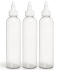 8 oz Clear Squeeze Bottles with Twist Cap (Pack of 3)