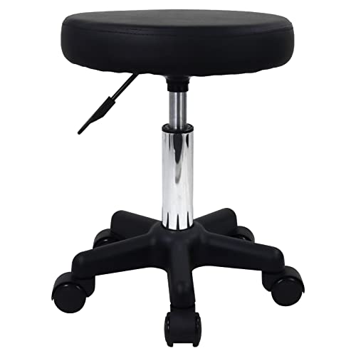 FURWOO Round Rolling Stool - Height Adjustable, Salon & Spa