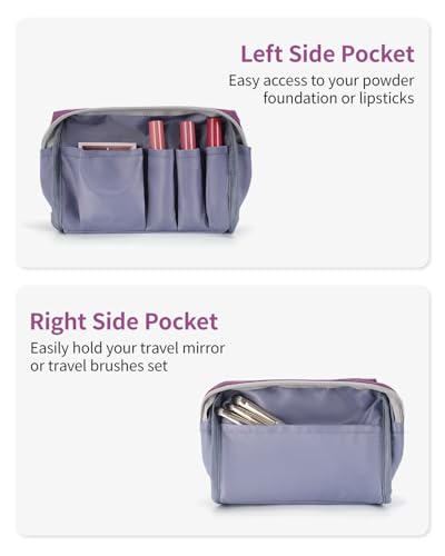 Narwey Small Makeup Bag with Compartments - Purple