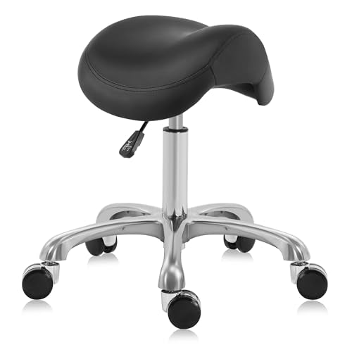 Ergonomic Saddle Stool with Pneumatic Lift & Wheels