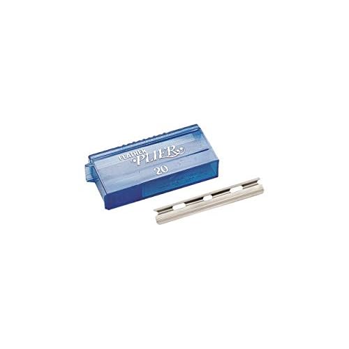 Feather Plier Hair Razor Blades - (2 Pack of 20) - Hair Straight Razor Blade Refills for Hair Cutting- For Professional Hair Cutters- Made in Japan