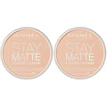 Rimmel London Stay Matte - 003 Natural - Pressed Powder,Lightweight,High Coverage,Shine Control,0.49oz,(Pack of 2)