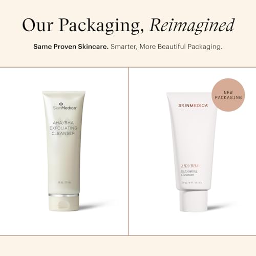 SkinMedica AHA/BHA Exfoliating Face Wash (NEW PACKAGING),Gentle Facial Exfoliating Scrub with Jojoba Oil for Smoother, Radiant Skin - Helps Improve the Appearance of Skin Tone & Texture (6 Fl Oz)