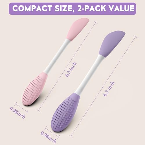 Silicone Pore Cleansing Brush Kit with Mask Spatula & Massage Tool - Dual-Ended Face Care