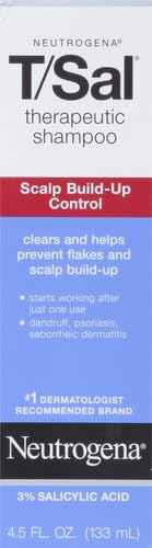Neutrogena T/Sal Therapeutic Shampoo for Scalp Build-Up Control with Salicylic Acid, Scalp Treatment for Dandruff, Scalp Psoriasis & Seborrheic Dermatitis Relief, 4.5 fl. oz (Pack of 4)
