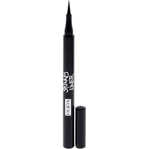 Pupa Milano Skinny Liner - Ultra Slim Eyeliner Pen- Ultra Slim Felt Tip With An Elongated Shape - Extremely Fine And Precise Lines - 001 Extra Black - 0.034 Oz