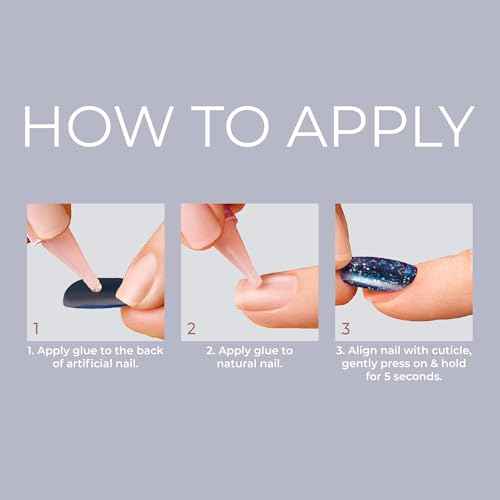 KISS Gel Fantasy, Press On Nails, Nail glue included, 'Temporary Feels', Gray, Short Size, Squoval Shape, Includes 28 Nails, 2g Glue, 1 Manicure Stick, 1 Mini file