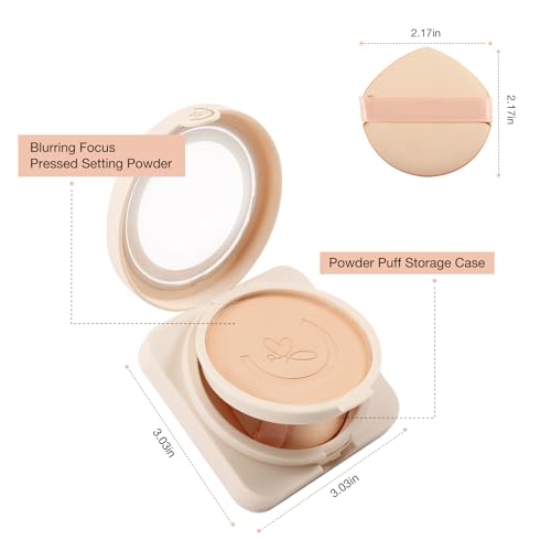 Matte Pressed Powder Compact with Puff – Wet & Dry Foundation