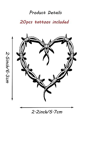 Karol Temporary Tattoos 20pcs Heart Themes Waterproof