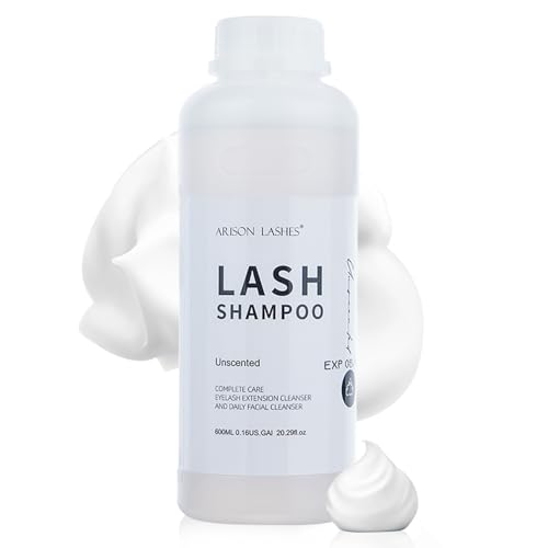 Arison Eyelash Eyelash Extension Shampoo 600ml / Eyelid Foaming Cleanser/Wash for Extensions and Natural Lashes/Paraben & Sulfate Free Safe Makeup & / Professional & Self Use (unscented)¡¦