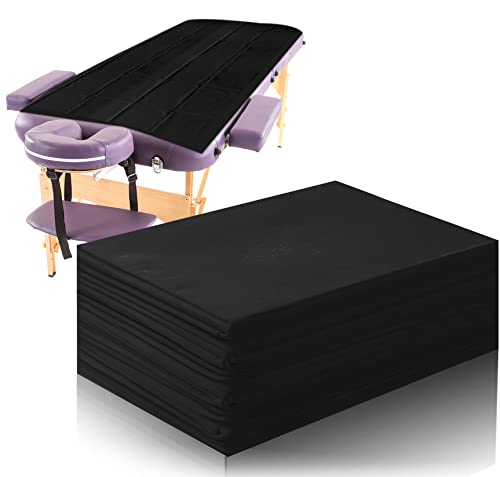 Boao 20 Pack Disposable Massage Table Sheets 31x71 Black
