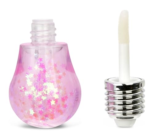 Holiday Lights Strawberry Lip Gloss with Holographic Stars