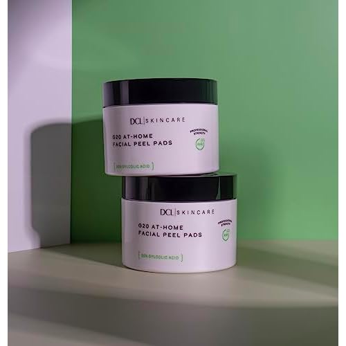 DCL Skincare G20 Glycolic Acid Exfoliating Pads with 20% Glycolic Acid ? Skin-Smoothing & Hydrating, 50 Pads