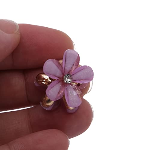 Aysekone 12 Pieces Mini Hair Claw Clips Flower Hair Clips Mini Hair Clips Daisy Hair Clips Flower Clips Barrettes Small Hair Clips Hair Accessories for Women Girls,Blue and Purple