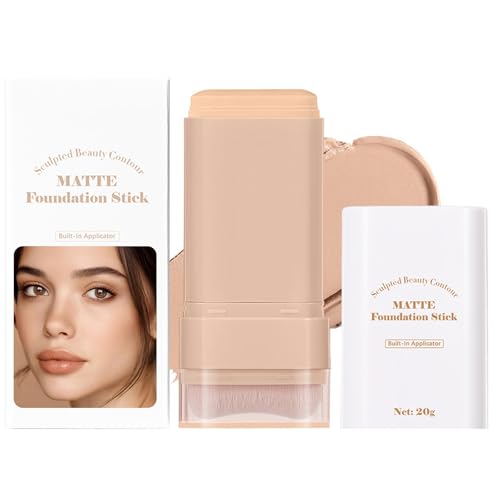 BAISEN DIARY Warm Beige Beauty Balm Serum & Foundation Stick with Brush – Full Coverage, Long-Lasting, Travel-Ready Skin Tinte