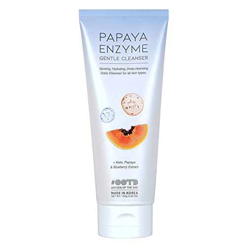 [Water Based Cleanser] Hydrating Facial Cleanser for Dry skin, Sensitive Skin, Korean Daily Gentle Makeup Remover with Papaya Enzyme, Kale, Blueberry Extract, EVE Vegan, Not Tested on Animals 5.3fl oz