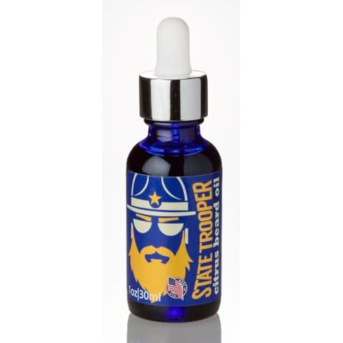 State Trooper Leave-In Beard Oil & Conditioner ? Citrus Scent ? Softens & Hydrates Dry, Coarse Beard Hair ? With Organic Argan, Jojoba, Sweet Almond & Vitamin E ? 1 Fluid Ounce | Non-greasy feel, Softens coarse, Tames flyaways, Skin comfort, Citrus scent
