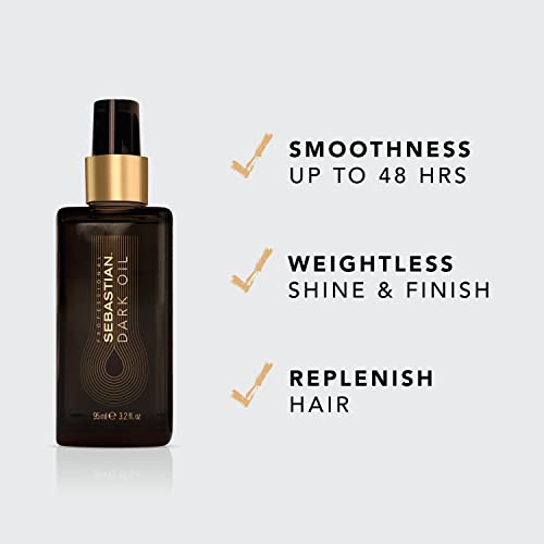 Sebastian Professional Dark Oil Lightweight Hair Styling Oil | Nourishing Blend of Natural Oils for a Smooth, Sleek Finish