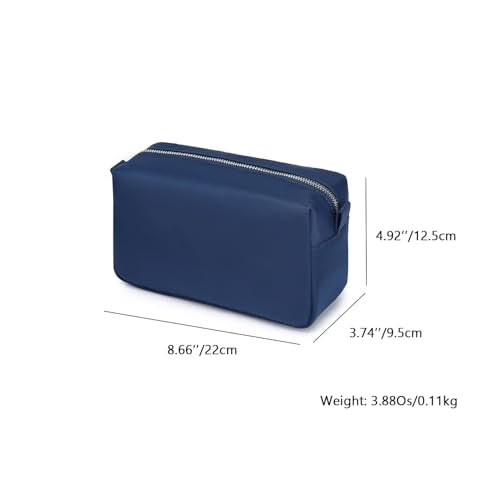Travel Makeup Bag Organizer with Stand Up Design Navy Blue