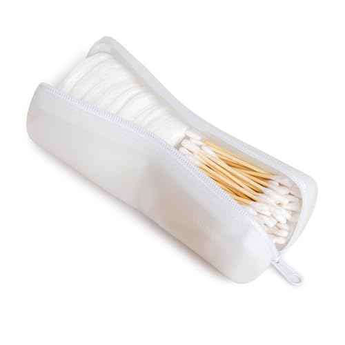 Cotton Round Swab Travel Case, 2 in 1 Portable Hair Accessories Organizer, Hair Tie and Bobby Pin Holder, Travel Qtips Case, Purse Organization, Floss Holder