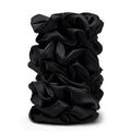 Large Black Satin Scrunchies for Women - 8PCS No Crease Hair Ties