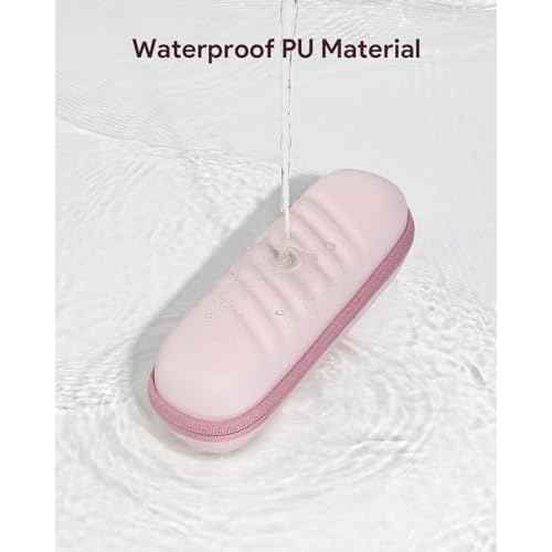 Electric Toothbrush Case for Oral-B Pro/iO/Philips Sonicare, Waterproof Traveling Toothbrush Storage Bag with Mesh Pocket Covers Protection (Pink)