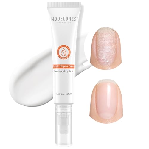 Modelones Milky White Cuticle Cream Softener & Nail Repair with Silicone Brush