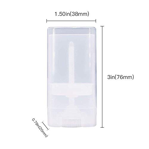 20 Pcs 15ML Clear Empty Plastic Oval Deodorant Containers Lipstick Lip Balm Tubes 0.5 Oz Oval Twist-Up Refillable Tubes BPA Free for DIY Lip Balm Lipstick Crayon Chapstick Homemade Aromatherapy