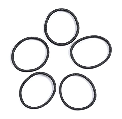 Black Hair Elastics for Girls, 100 Pack Soft Rubber Bands