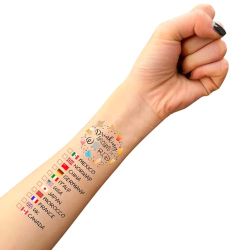 Drinking Around The World - Pack Of 4 Temporary Tattoo