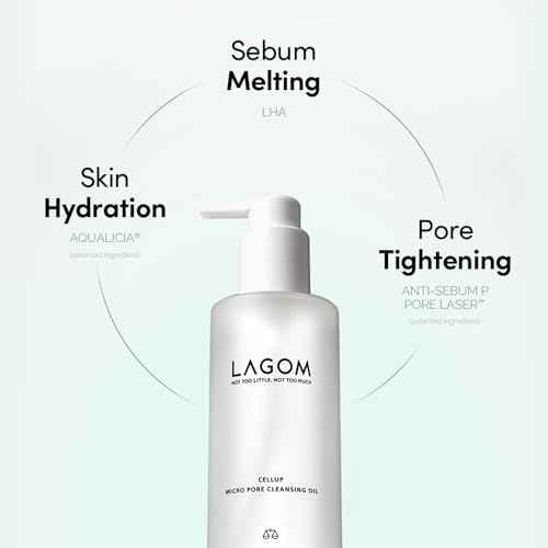 LAGOM Micro Pore Cleansing Oil, Daily Lightweight Makeup Bleackhead Remover for Face, Korean Skincare 6.76 Fl Oz