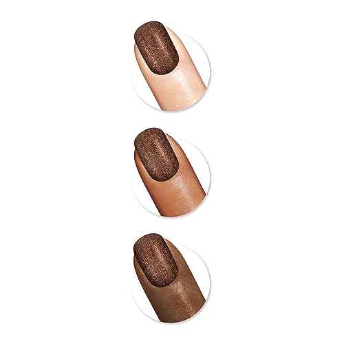 Sally Hansen Miracle Gel Holiday Salon Quality Nail Polish | Gel-Like Formula, Two-Step System, No UV Light Needed, Long Lasting | Opaque, Glittery |915 Dreams Crumb True | Rich Brown Nail Polish