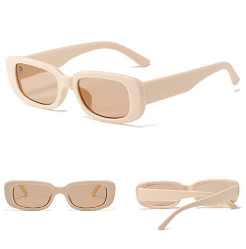 IKANOO Retro Square Frame Sunglasses for Men Women Trendy Y2K 90s Black